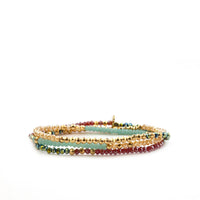 Mini stretch crystal beaded wrap bracelet