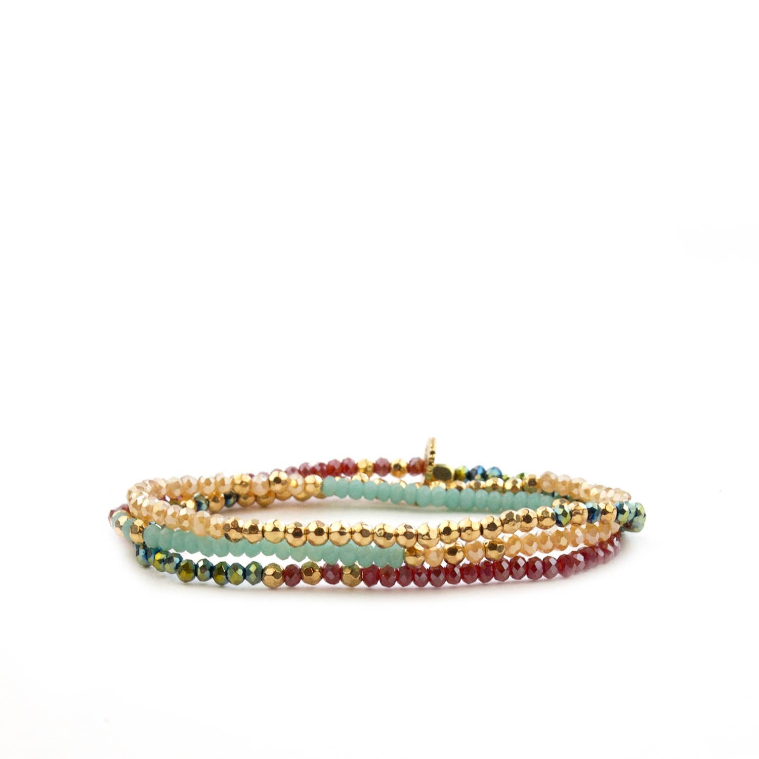 Mini stretch crystal beaded wrap bracelet