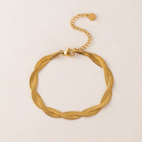 Josie Twist Herringbone Bracelet | Gold Bracelet |18K Gold