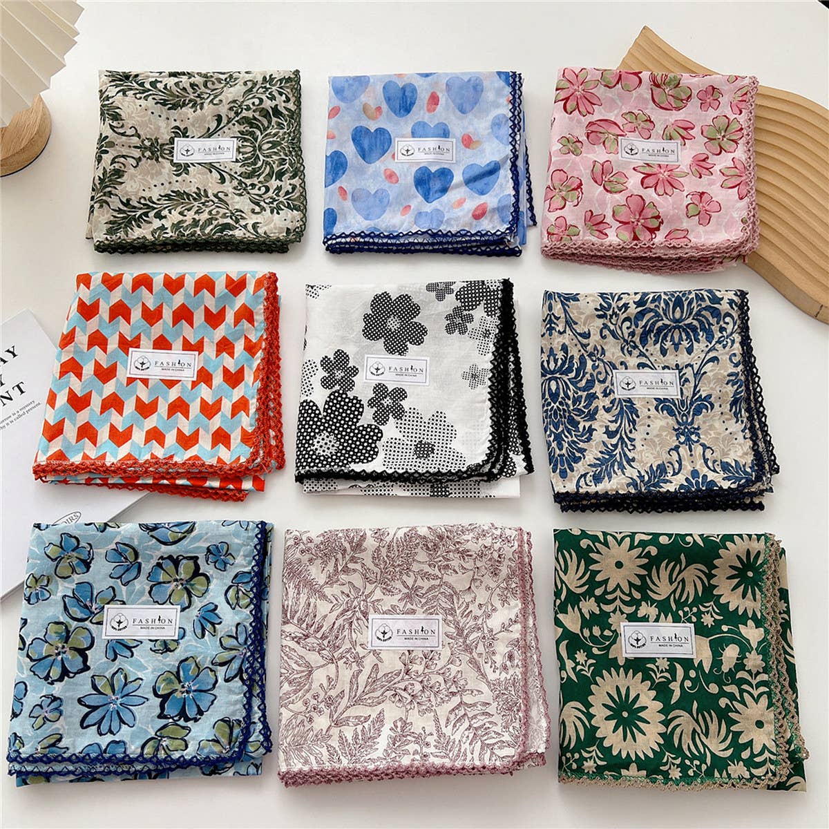 Cotton Linen Square Scarf