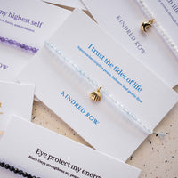 Aquamarine Shell Affirmation Charm Bracelet