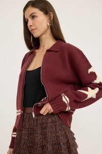 Cozy Pattern Zip Sweater Jacket