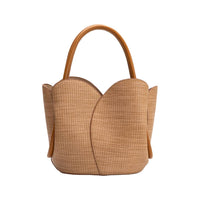 Tulip Tan Raffia Recycled Vegan Top Handle