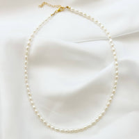 Sea Isle Freshwater Rice Pearl Beaded Necklace Gold Filled