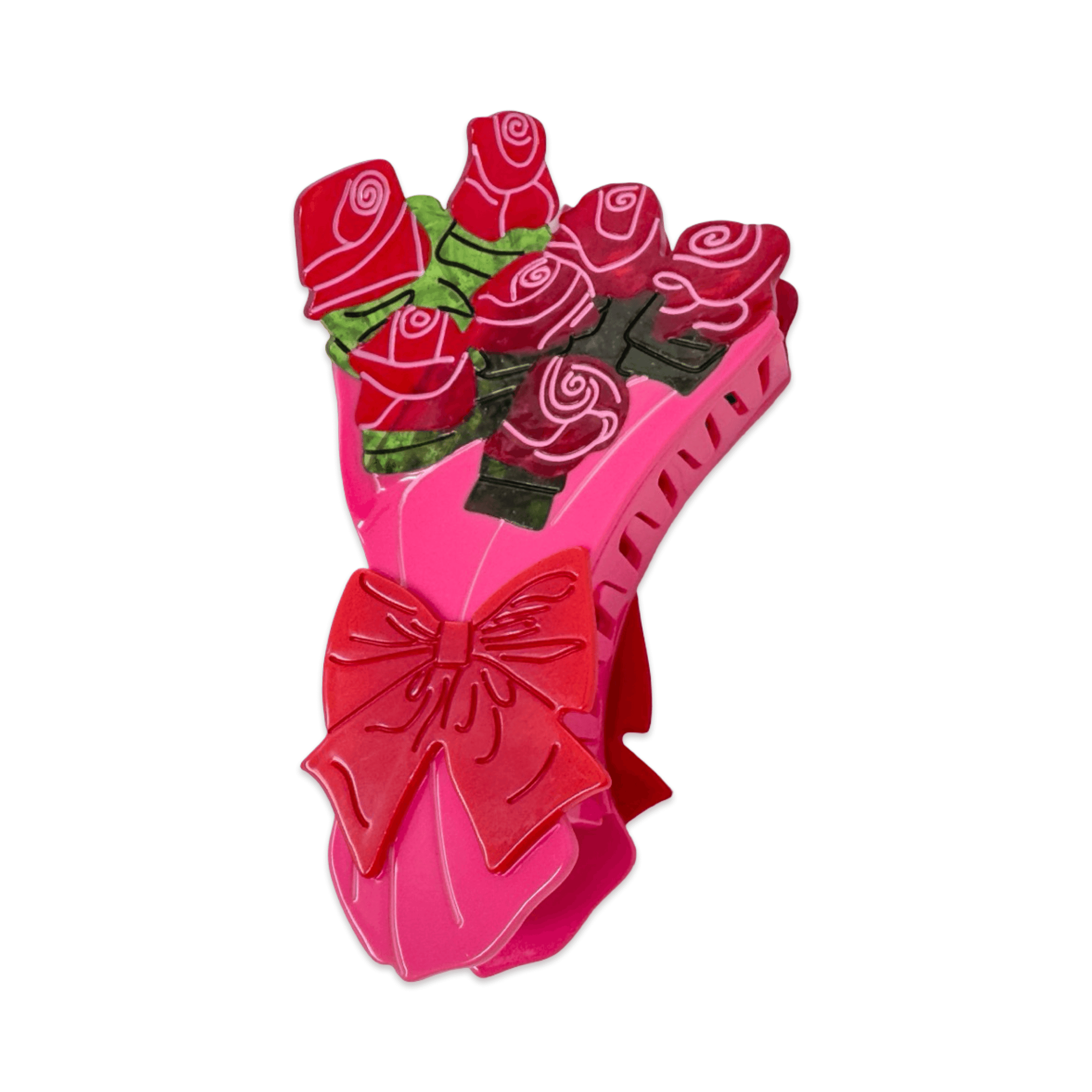 Large Gummy Rose Bouquet Hair Claw Clip