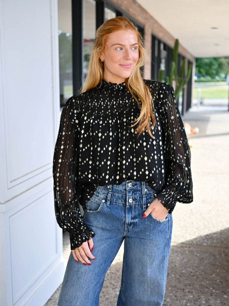 The Metallic Dot Blouse