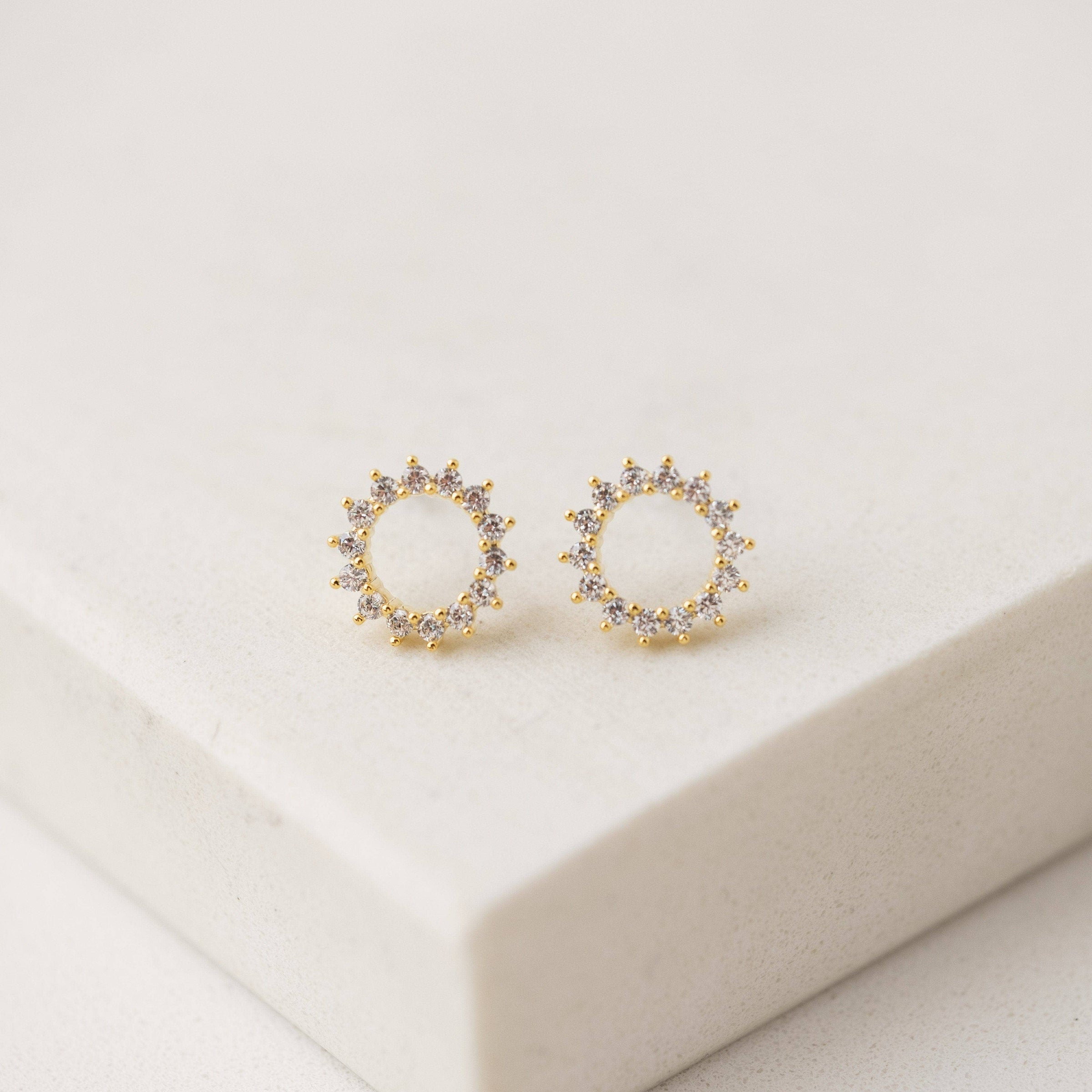 Halo Stud Earrings | Sunburst Studs | Crystal Stud Earrings