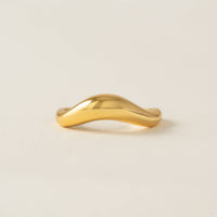 Crest Dome Ring | 14K Gold-Plated Ring for Women| 6, 7, 8