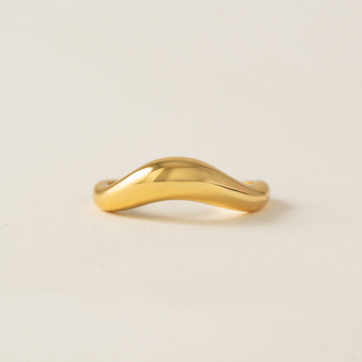 Crest Dome Ring | 14K Gold-Plated Ring for Women| 6, 7, 8