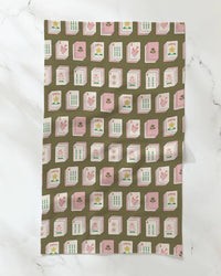 Flower Tiles Tea Towel