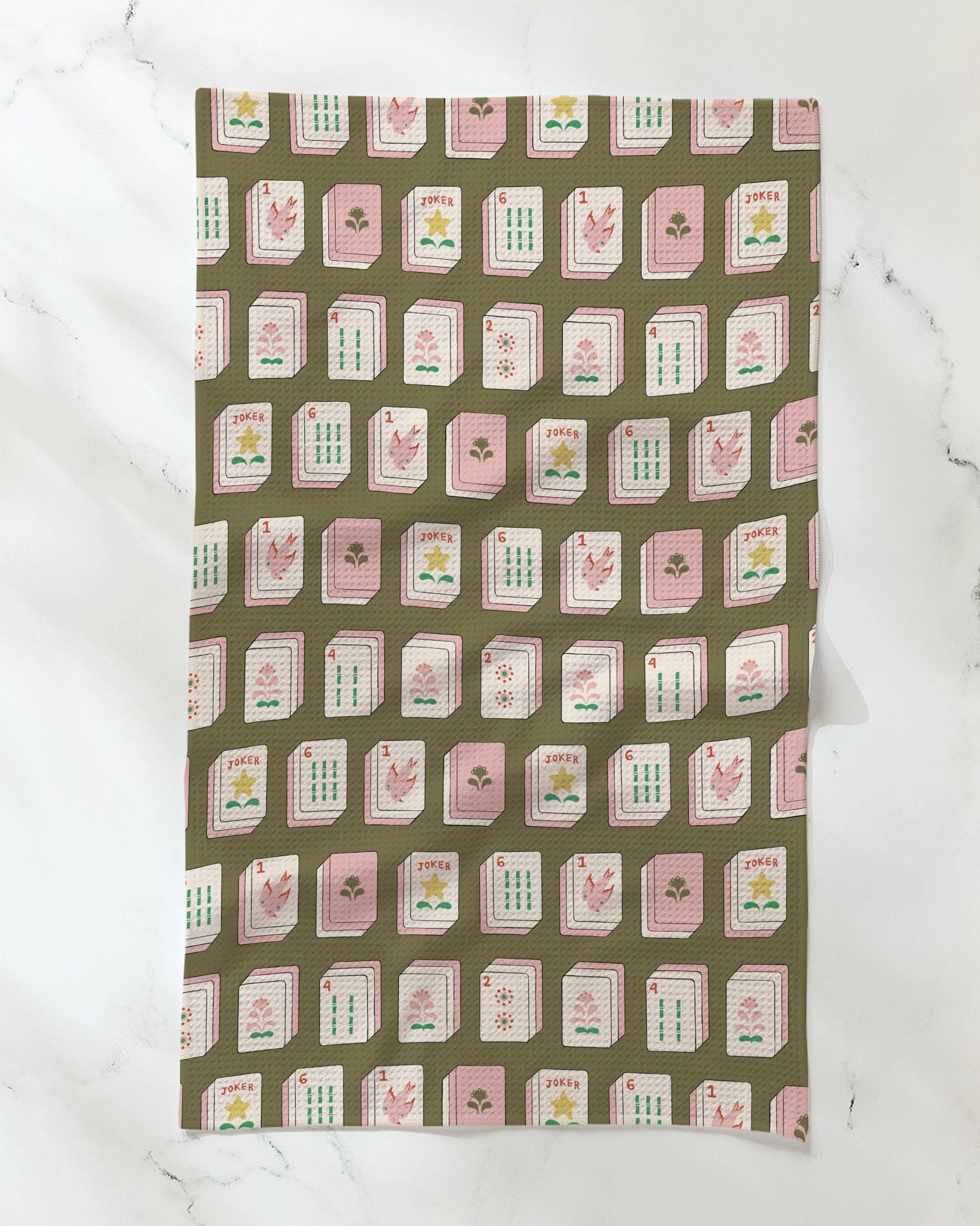 Flower Tiles Tea Towel