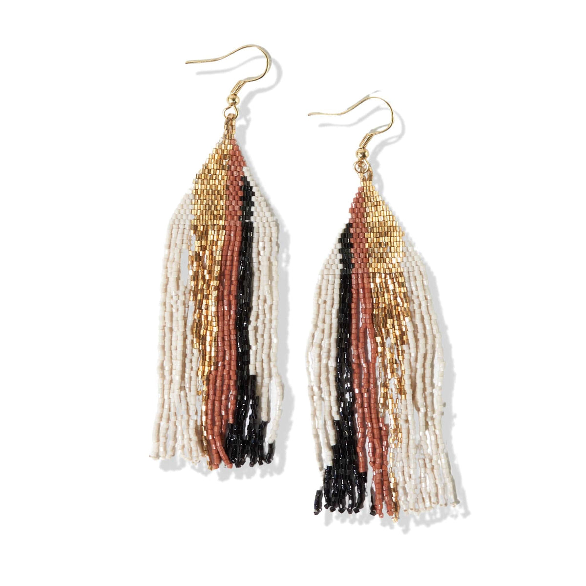 Camielle Abstract Stripe Beaded Earrings