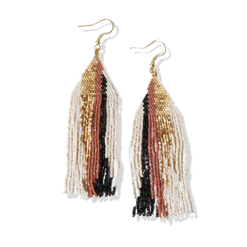 Camielle Abstract Stripe Beaded Earrings