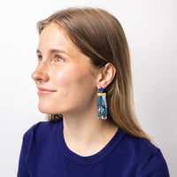 Lilah Semi-Precious Stone Post Beaded Fringe Earrings