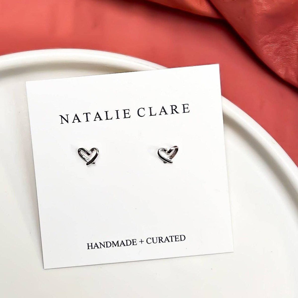 Sterling Silver Open Heart Studs