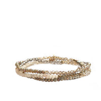 Mini stretch crystal beaded wrap bracelet