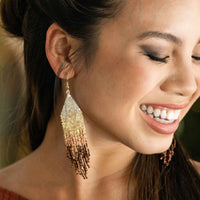 Claire Ombre Beaded Fringe Earrings