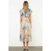 Flutter Sleeve Floral Maxi Dress