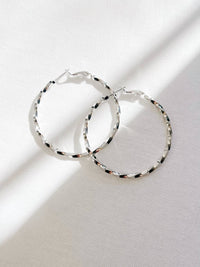 Bright Lights Hoops Earrings Silver White Gold Filled