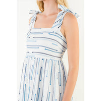 Tie Strap Square Neck Print Maxi Dress