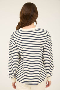 Stripe Snap Button Henley