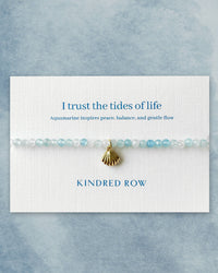 Aquamarine Shell Affirmation Charm Bracelet