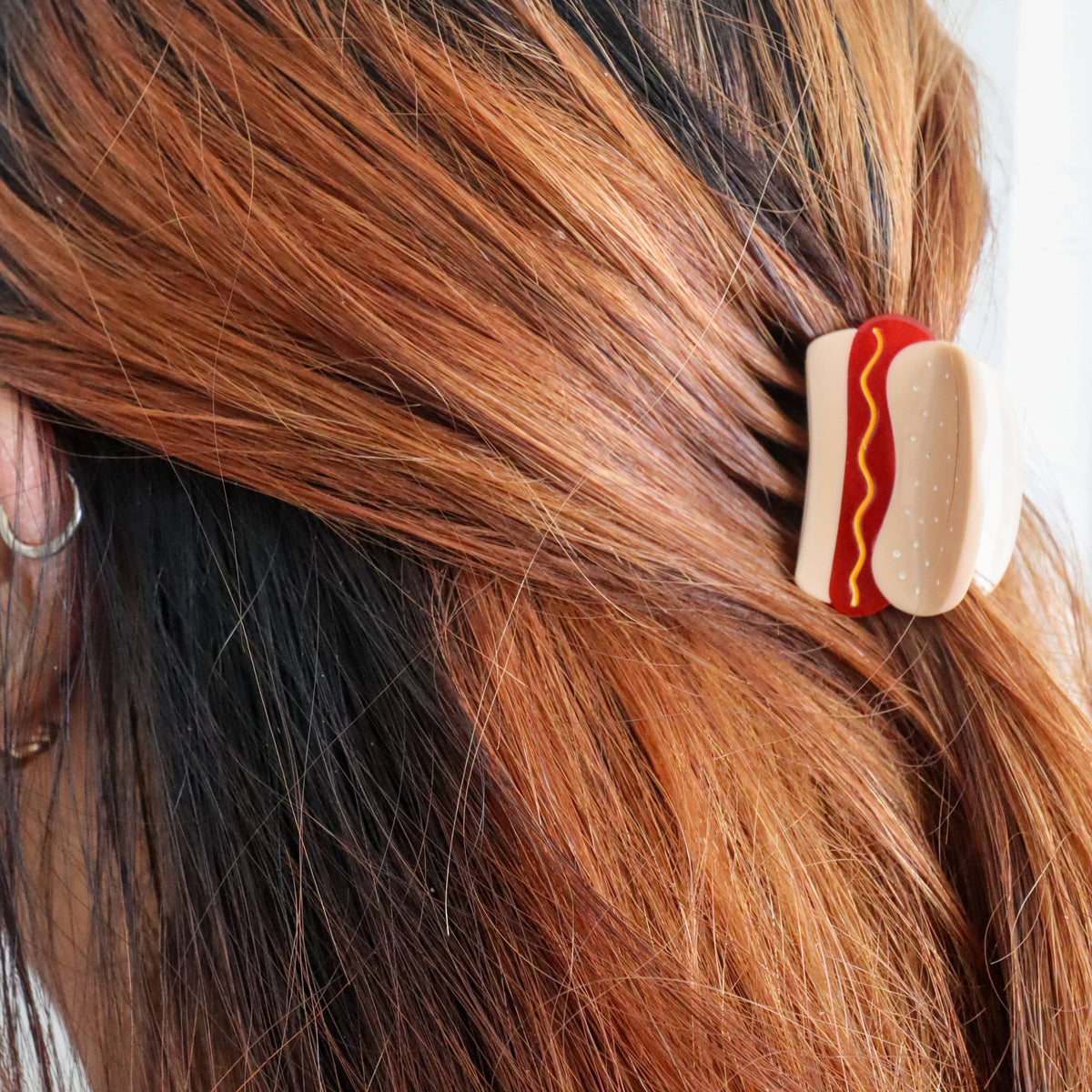 Mini Hot Dog Hair Claw Clip