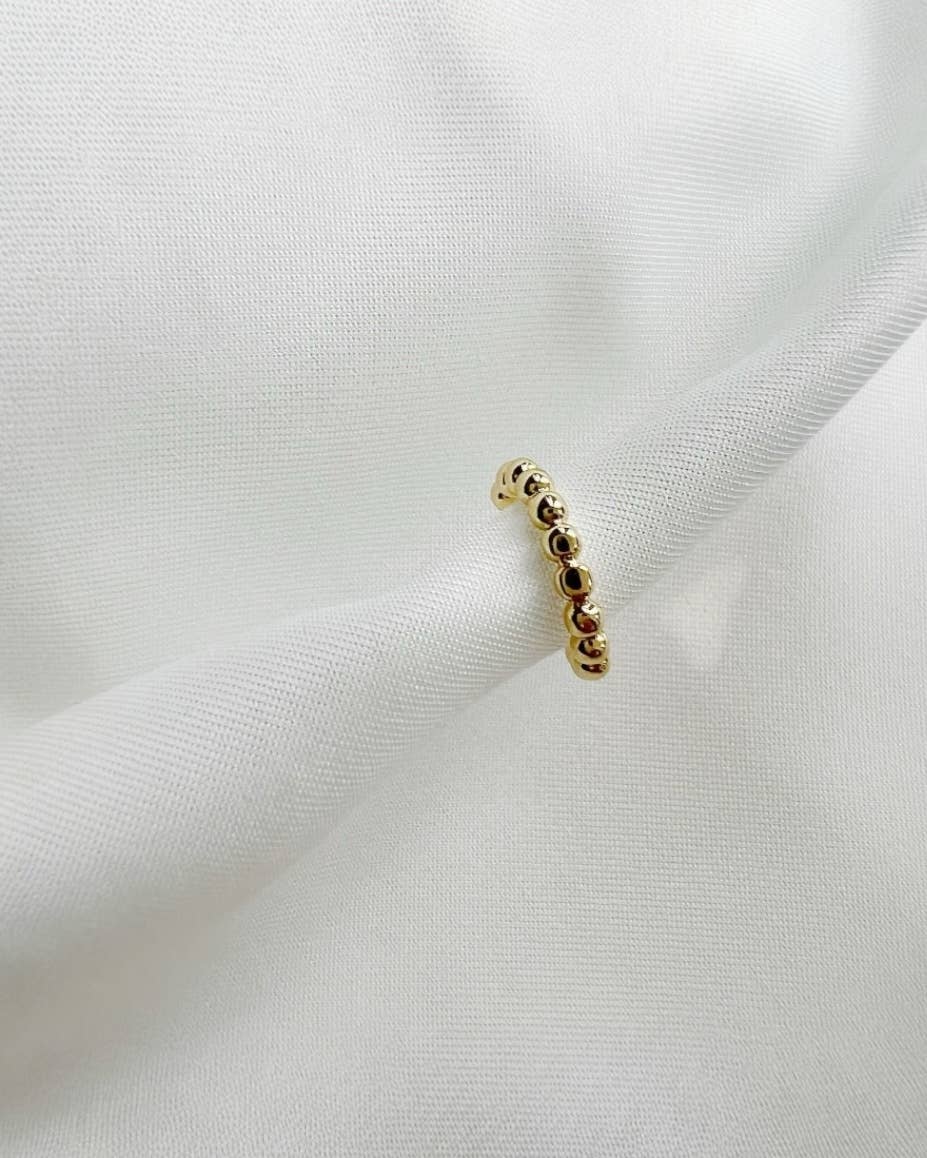 Lily Beaded Ear Cuff Gold Filled