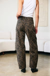 Leopard print barrel pants