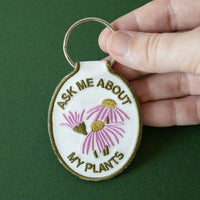 Plant Embroidered Keychain