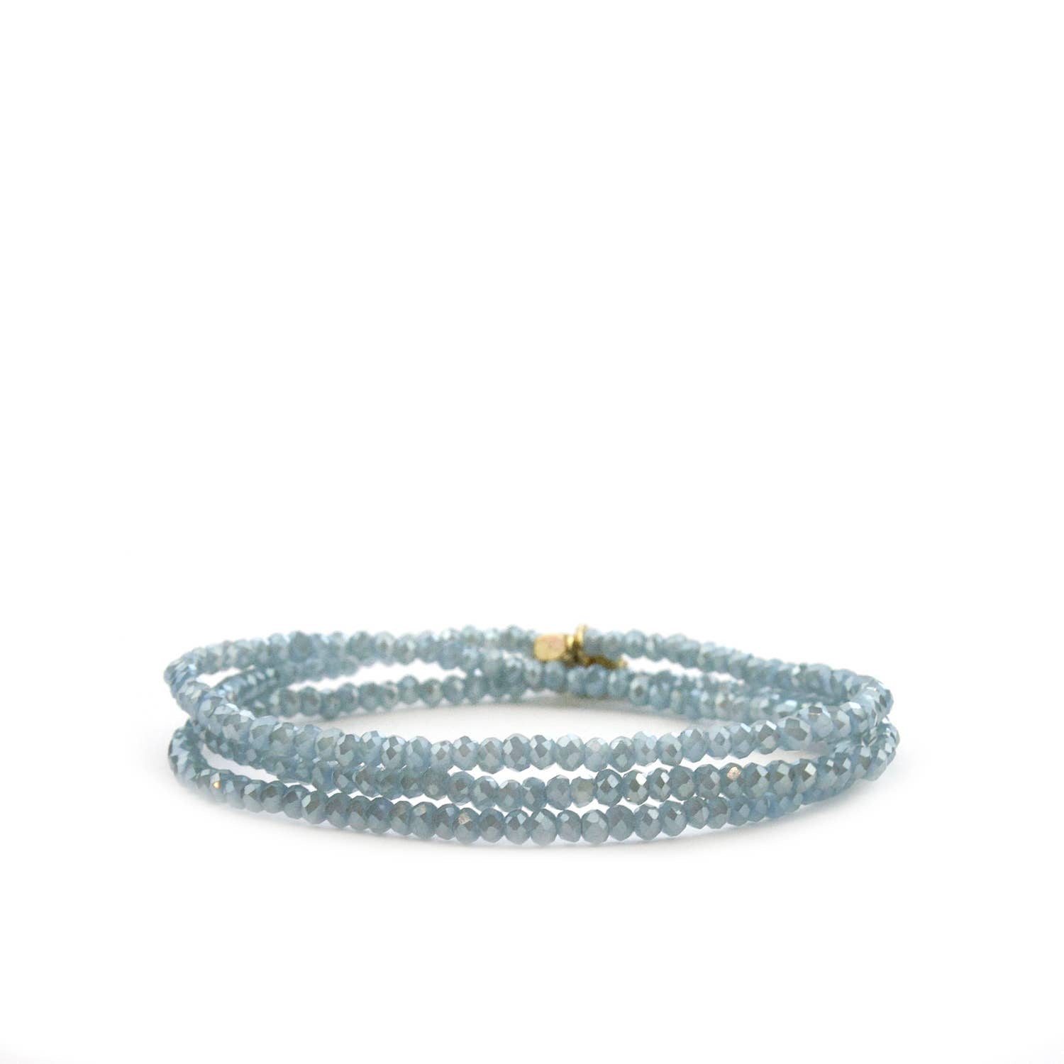Mini stretch crystal beaded wrap bracelet