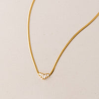 Clarice Necklace | Baguette Pendant | Herringbone Chain