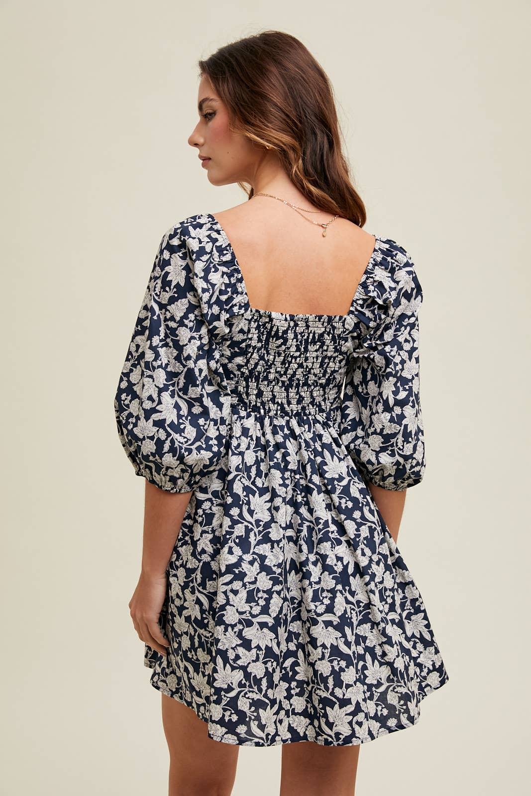 Floral Ruched Mini Dress
