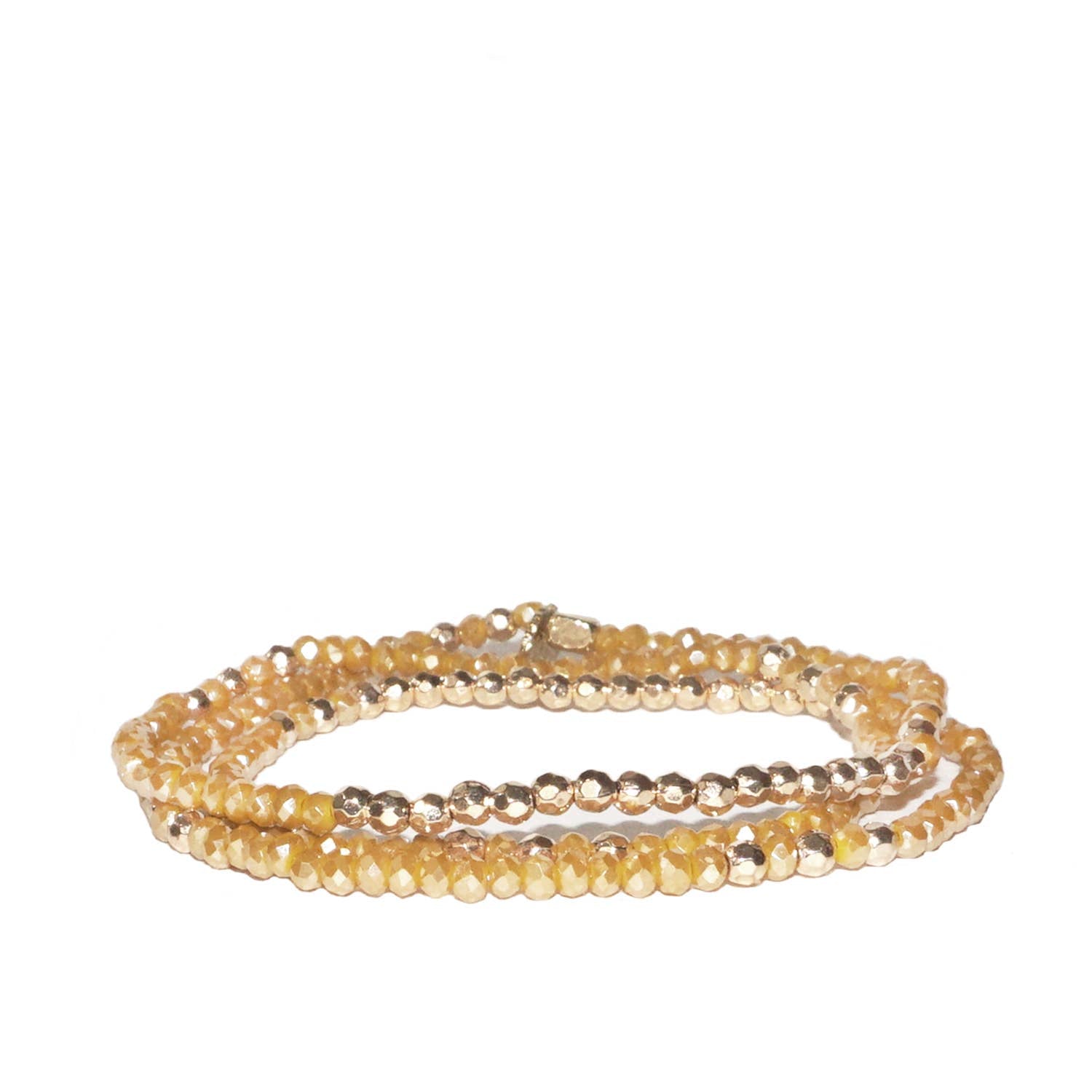 Mini stretch crystal beaded wrap bracelet
