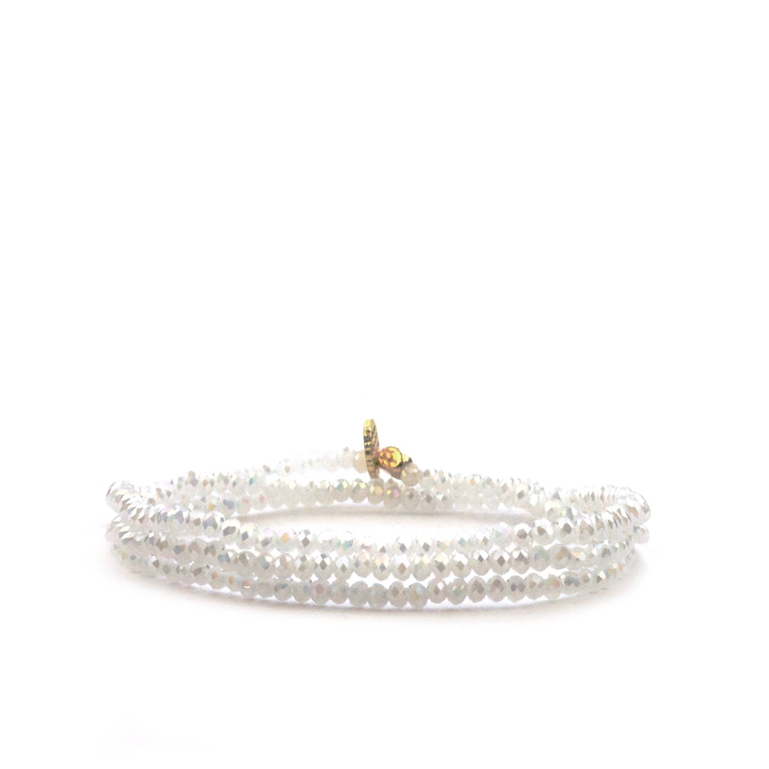 Mini stretch crystal beaded wrap bracelet