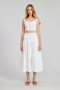 The Button Detail Midi Skirt