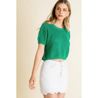 Knit Short Sleeve Sweater Top