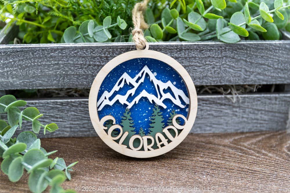 3D Colorado Mountain Ornament