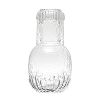 28 oz. Embossed Glass Carafe w/ 8 oz. Embossed Drinking Glass