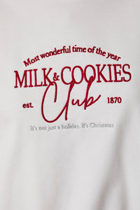 CREW NECK LONG SLEEVE "MILK&COOKIES CLUB" SWEATSHIRT