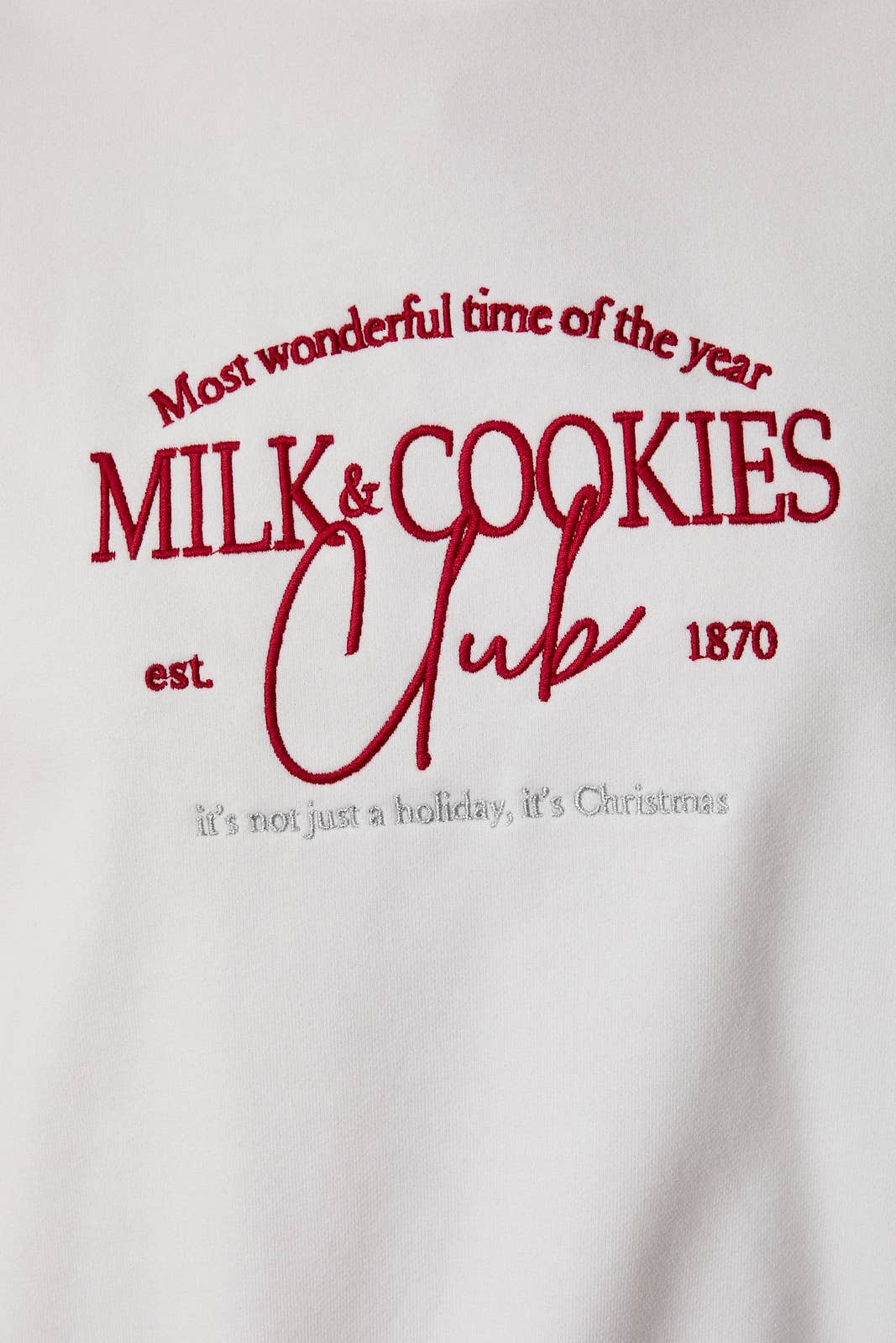 CREW NECK LONG SLEEVE "MILK&COOKIES CLUB" SWEATSHIRT