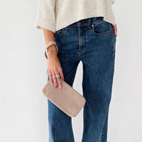 Suede Emma Woven Clutch Wristlet
