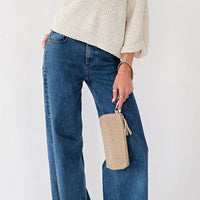 Suede Emma Woven Clutch Wristlet
