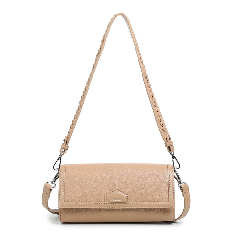 Krista - Recycled Vegan Shoulder Bag  - Latte Pebbled