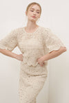 CROCHET LACE TOP WITH SCALLOP HEM