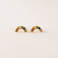 Riot Rainbow Stud Earrings | Crescent Studs | Rainbow Studs