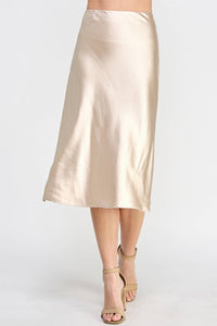 SATIN MIDI SKIRT