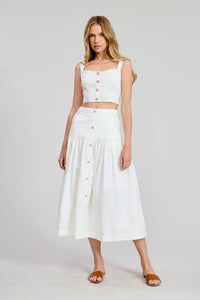 The Button Detail Midi Skirt