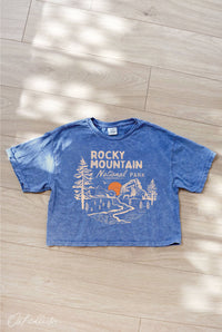 Rocky Mountain National Park Cropped Mineral Graphic Top