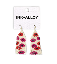Delilah Poppies Beaded Fringe Earrings